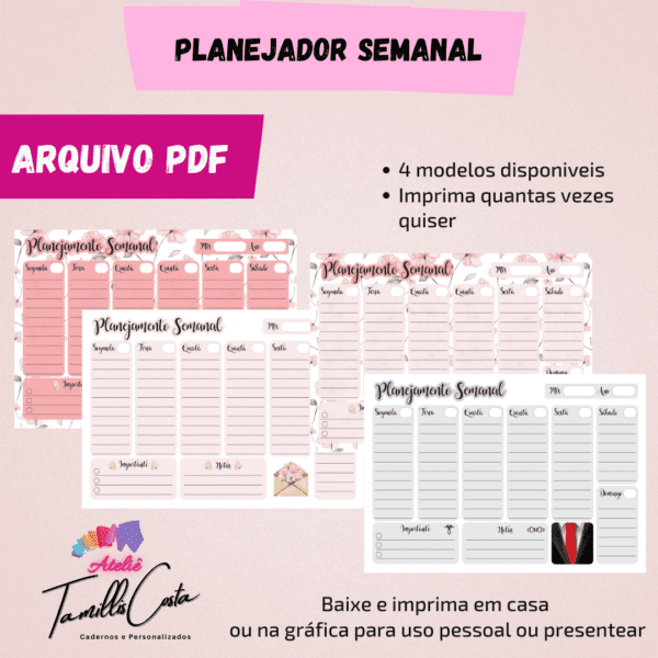 PDF - Planner de Mesa Semanal - Image 3