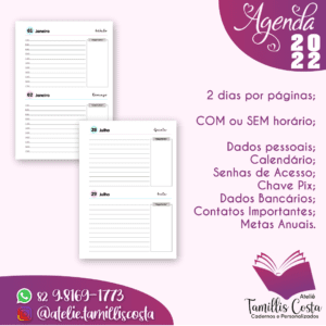 Agenda 2025 – 2 dias por página